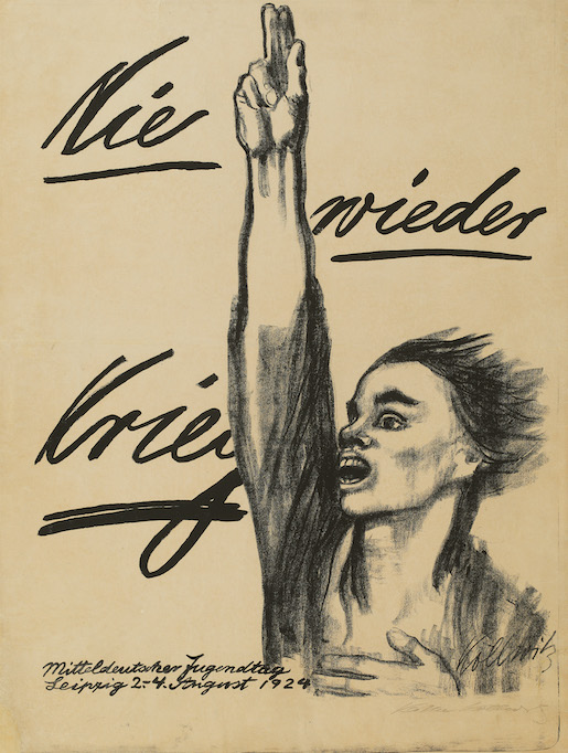 Käthe Kollwitz, "Nie wieder Krieg", 1924, Kreide- und Pinsellithografie (Umdruck), 94 x 68,5 cm, Käthe Kollwitz Museum Köln